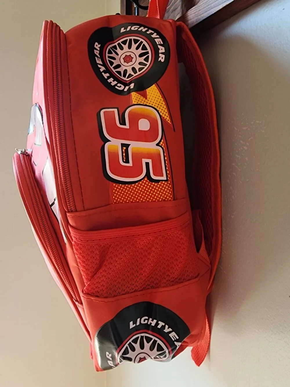 Lightning McQueen Car Backpack Red 95 Racing Kids School Bag